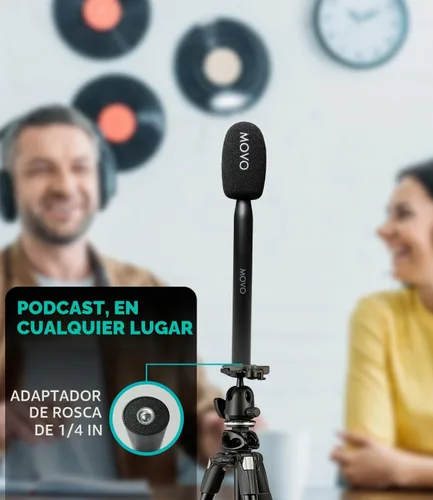 Vista 7 de Movo WMX-HM - Mango de micrófono para DJI Mic, Rode Wireless GO, Hollyland Lark y más - Mango de micrófono inalámbrico para entrevista - Adaptador