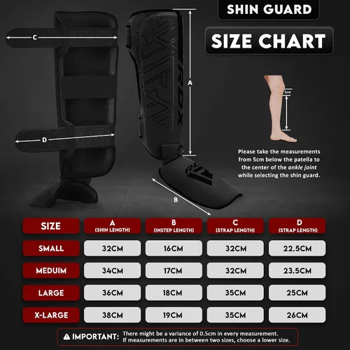 Vista 4 de RDX Espinilleras para kickboxing, Muay Thai y almohadillas de entrenamiento, protección de espuma de empeine Kara de cuero Maya Hide, protector