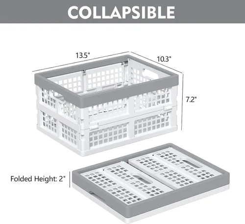 Vista 2 de 4 paquetes de cajas plegables para leche de 15 litros, contenedor de almacenamiento Foldable Space-Saving Design, Plastic Stackable Utility