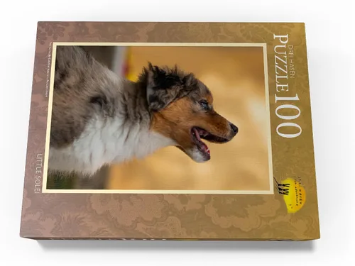 Vista 4 de MyPuzzle Aussi Puppy - Rompecabezas prémium de 100 piezas, fabricado en Estados Unidos