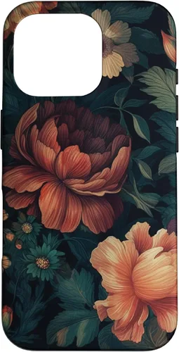 Vista 20 de Vintage Dark Flower Pattern Moody Floral Case for iPhone 17