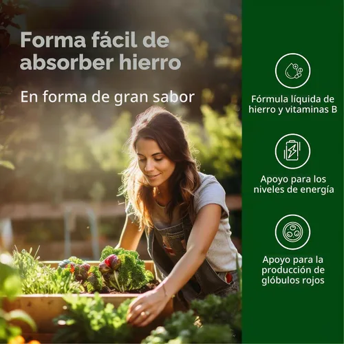 Vista 3 de Flora Health Flora Hierro, complejo de vitamina B, hierro líquido, 7.7 fl