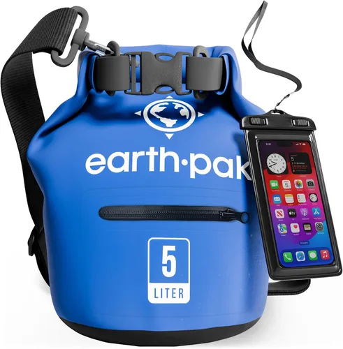 Vista 12 de Earth Pak Bolsa seca impermeable con bolsillo con cremallera, mochila impermeable para mantener el equipo seco