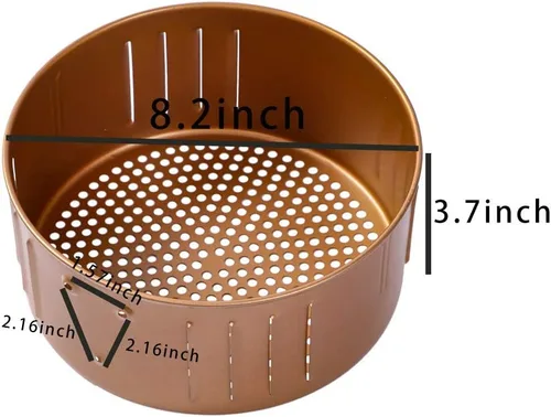 Vista 2 de Cesta de repuesto para freidora de aire de 3.7 cuartos de galón para energía, accesorios para freidora de aire para Gowise USA, cesta antiadherente