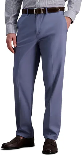Vista 13 de Haggar - Pantalón para hombre, color caqui, sin necesidad de planchado, ajuste recto, parte delantera plana