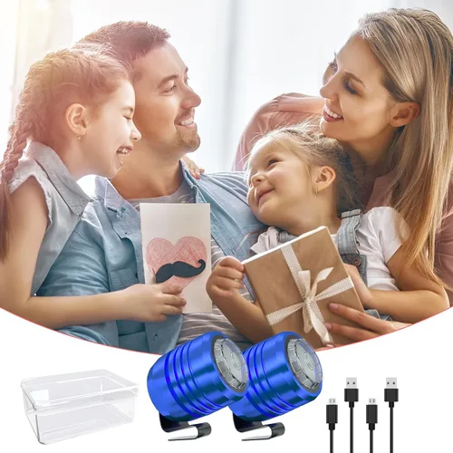 Vista 5 de 2 faros delanteros recargables compatibles con zuecos, luz ajustable para zapatos, linternas accesorios para niños y adultos, sandalias de clip, Azul