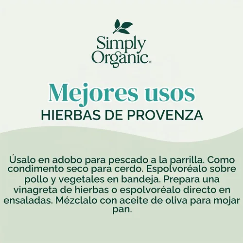 Vista 4 de Simply Organic Herbes de Provence - Certificado orgánico, Kosher 12 onzas (paquete de 1)