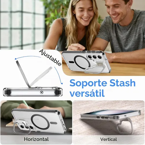 Vista 4 de USLAI - Carcasa para Samsung Galaxy S23 5G, soporte de anillo de cámara Negro
