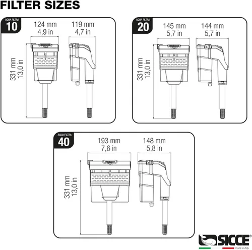 Vista 8 de Sicce Aqua Filtra 40 - Filtro de alimentación para tanque de peces de acuario de hasta 40 galones de capacidad, silenciosa encimera de 3 etapas