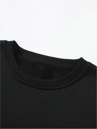 Vista 3 de GORGLITTER Sudadera de manga larga con estampado de oso para hombre, cuello redondo, hombros caídos