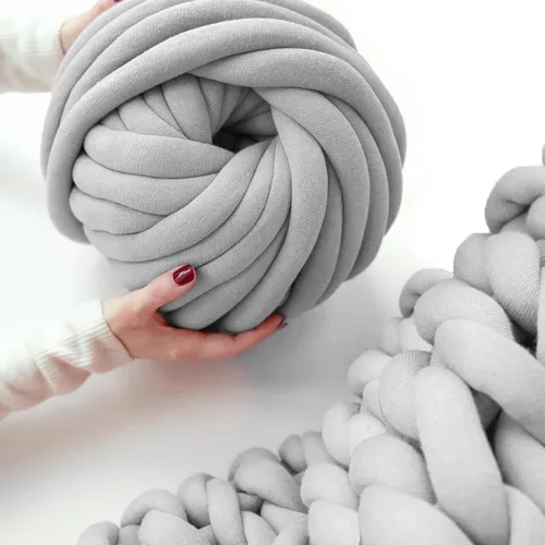 Vista 10 de Hilo para tejer con los brazos para hilo grueso, ganchillo tubular gigante para hacer mantas DIY, tejido a mano con nudos trenzados, manta lavable