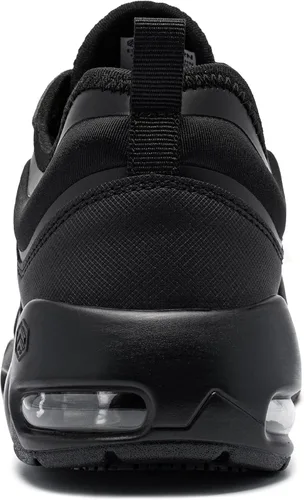 Vista 4 de LARNMERN Zapatos de punta de acero para hombre, con amortiguación de aire, antideslizantes, zapatos de trabajo de seguridad, cómodos, transpirables