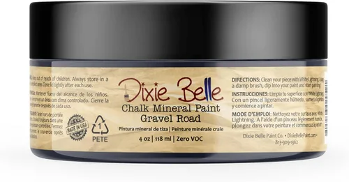 Vista 377 de Pintura para muebles con acabado de tiza Dixie Belle Paint Company - Amatista (4oz) - Pintura mineral de tiza chic púrpura profundo mate