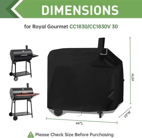 Vista 2 de Royal Gourmet CC1830/CC1830V 30 Cubierta de parrilla de carbón impermeable resistente a la decoloración