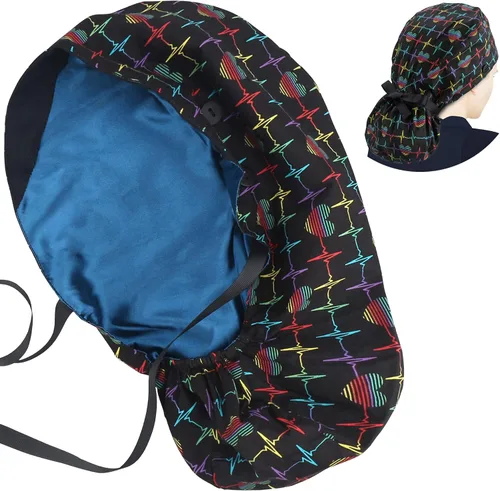 Vista 21 de Scrub Caps for Women Surgical Caps Nurse Hat Functional Ponytail Holder for Long Hair Single or Satin-Lined