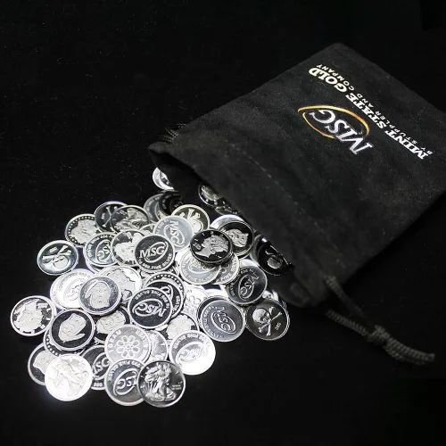 Vista 3 de Cinco (5) rondas de plata fina .999 de un gramo con diseños aleatorios