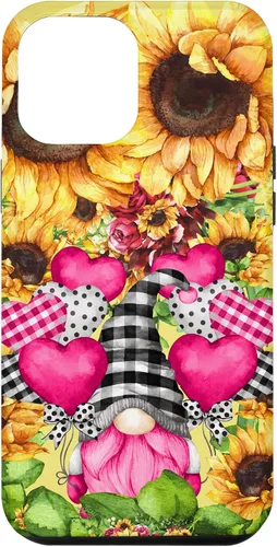Vista 26 de Cute Sunflower Pattern for Women Pink Valentines Gnome Case for iPhone 17