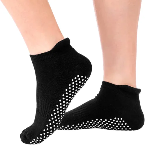 Vista 5 de UTTPLL Calcetines de agarre para mujeres y hombres, calcetines antideslizantes de pilates, calcetines de yoga acolchados para hospital, calcetines
