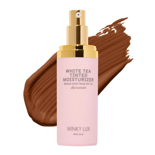 Vista 12 de Winky Lux Crema hidratante teñida de té blanco SPF 30 – Cobertura edificable con SPF facial, protector solar ligero para cara, acabado naturalmente