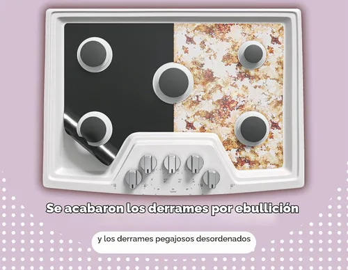 Vista 4 de Cubiertas superiores de estufa de teflón para quemadores de gas - Protector de estufa LG - Negro