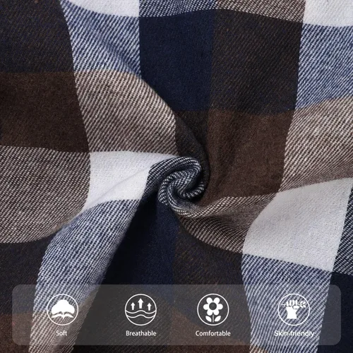 Vista 5 de Fuermos Conjunto para niño pequeño - Sudadera y pantalones a cuadros con capucha - Ropa de otoño