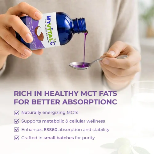 Vista 5 de MyVitalC Aceite orgánico MCT derivado de coco – Suplemento antioxidante puro ESS60 – para antienvejecimiento, oxidación, longevidad, sueño, más
