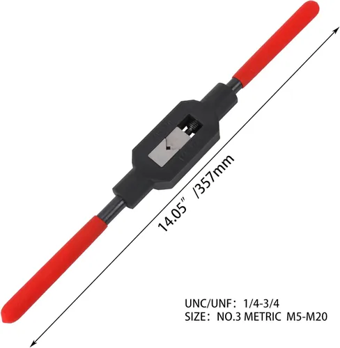 Vista 4 de Llave escariadora de mango de metal ajustable con ajuste de 1/4"-3/4" de diámetro de varilla de 0.472 in para roscar y reparar tornillos