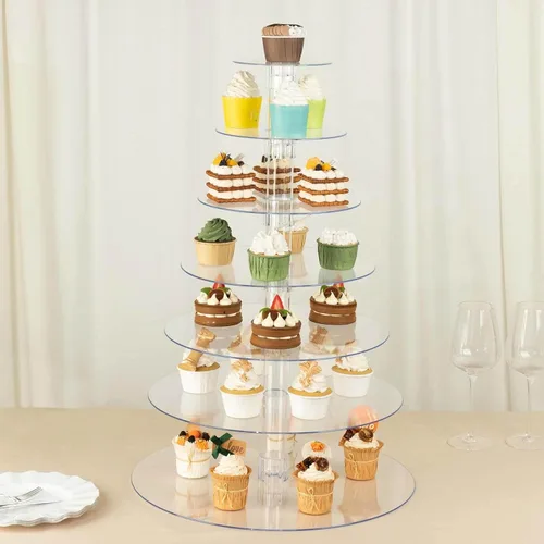 Vista 15 de Efavormart - Soporte para decoración de postres de 2 niveles de 18 pulgadas para cumpleaños, Navidad, fiesta, boda