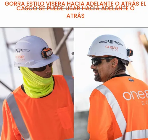 Vista 8 de Casco duro ventilado estilo gorra, con suspensión de trinquete, Clase C, Ergodyne Skullerz 8972, naranja