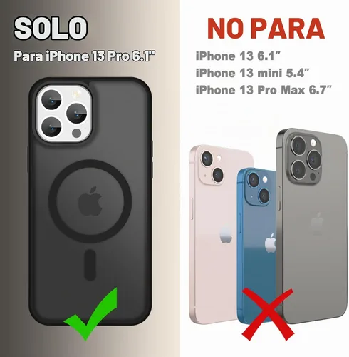 Vista 8 de YENAPOON Funda magnética mate para iPhone 13 Pro, color negro