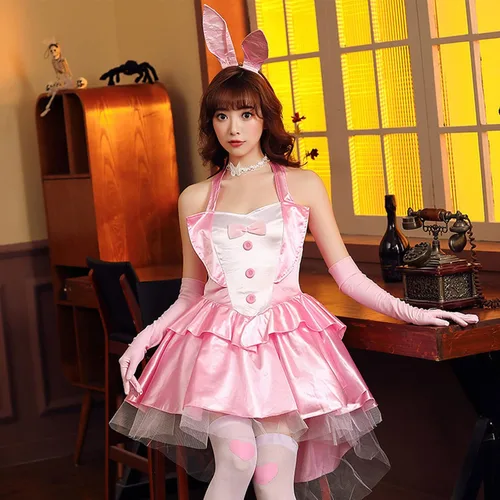 Vista 5 de Vestido de cosplay para mujer, acampanado, sexy, cuello redondo, vestido de club nocturno, victoriano, vintage, Halloween, cosplay, Ren