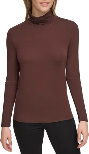 Vista 2 de Calvin Klein Top de cuello alto de manga larga para mujer