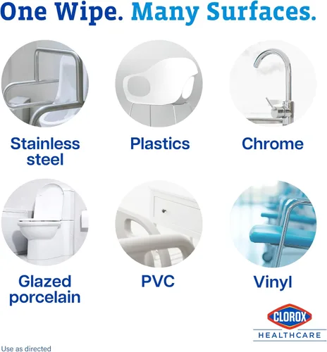 Vista 5 de Clorox Healthcare 30824 - Toallitas desinfectantes de peróxido de hidrógeno, recipiente de 95 unidades, 6 recipientes (30824)
