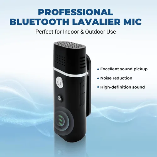 Vista 6 de Amplificador de voz inalámbrico con micrófono de solapa Bluetooth, micrófono portátil profesional con reducción de ruido con altavoz, mini megáfono