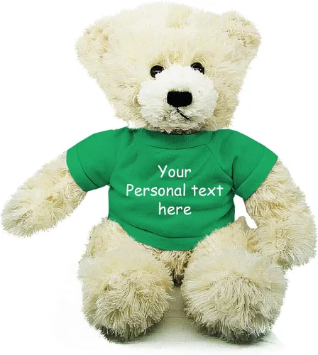 Vista 6 de Plushland Oso de peluche Brandon crema de 12 pulgadas, regalo personalizado para el día de la madre, San Valentín, graduación, cumpleaños