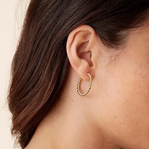 Vista 2 de PAVOI Aretes de aro redondos chapados en oro de 14 quilates de 0.098 in en oro rosa, oro blanco y oro amarillo