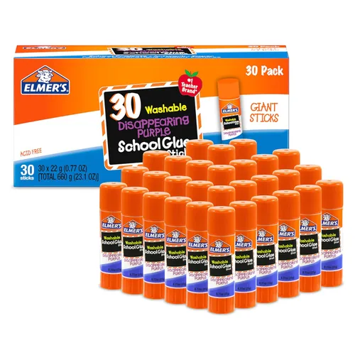 Vista 7 de Elmer's - Barras de pegamento escolar morado que desaparece, lavable, 0.78 onzas (22 gramos), 3 unidades - Póster, tablero de visión, suministros