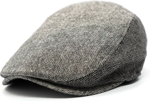 Vista 10 de Gorra plana clásica de retazos de espiga a cuadros Newsboy Ivy Hat