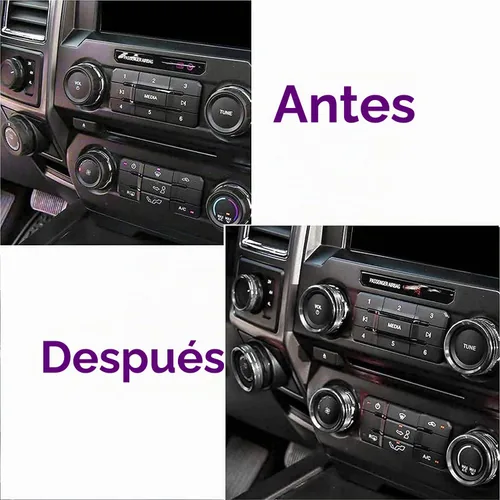 Vista 6 de Cubierta de perilla para interruptor de control de clima F150 AC/remolque/4WD/VOL/botón de afinación interior consola central accesorios compatibles