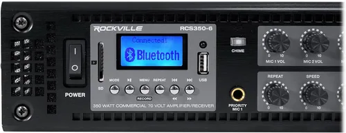 Vista 6 de Rockville Amplificador comercial de 6 zonas+(4) altavoces de techo de 8" para restaurante/bar