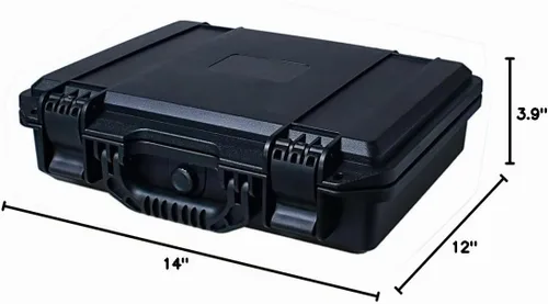 Vista 5 de Maleta rígida impermeable de 14 pulgadas con inserto de espuma personalizable DIY (Interior de 13 x 9.8 x 3.3 pulgadas)