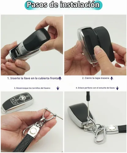 Vista 7 de Para Mercedes Benz Cubierta de llave y accesorios de llavero
