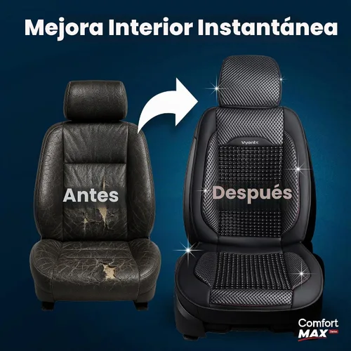 Vista 5 de Funda de asiento de automóvil con cuentas - Soporte de masaje de cuentas de madera con malla refrescante transpirable - Ajuste universal para sedán