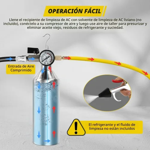 Vista 3 de Kit de descarga de CA con válvula reguladora de presión y alivio de corriente alterna, medidor de presión en tiempo real, kit de limpieza de CA