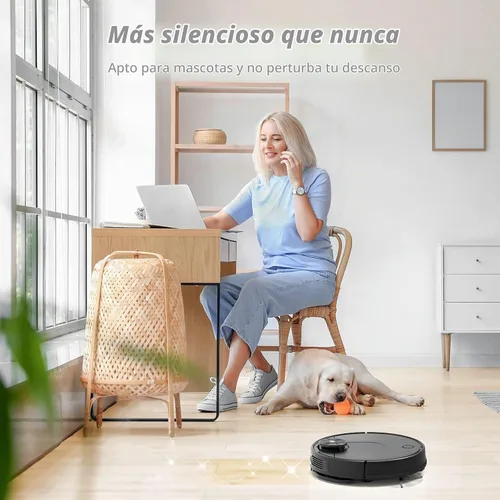 Vista 6 de VIOMI Smart Robot Vacuum V2 Max Aspiradora y trapeador para múltiples pisos, compatible con Alexa y aplicación, utiliza técnica de limpieza
