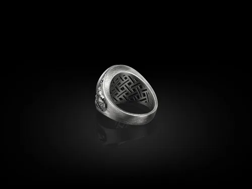 Vista 7 de BySilverStone Jewelry Anillo de sello ovalado con piedras preciosas de ónix negro para motociclista y pollo, anillos de plata de ley para hombre