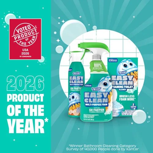 Vista 7 de Limpiador multiusos de baño con espuma fácil de limpiar Scrubbing Bubbles, botella de spray continuo, espuma de acción rápida, 13.58 onzas