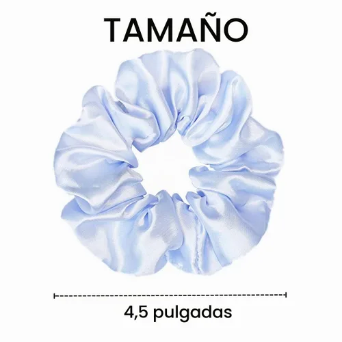 Vista 3 de Sufermoe 12 bandas elásticas para el cabello de seda satinada, color azul surtido de 4.5 pulgadas para mujeres y niñas