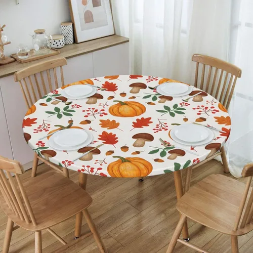 Vista 46 de Decorative Round Tablecloth Fitted Elastic 26" - 30" Butterfly Waterproof Table Cloth Cover Stretch Table Pad Cover for Parties Weddings Banquet
