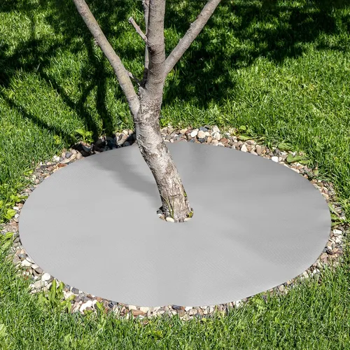 Vista 6 de MECCANIXITY Anillo de mantillo de árbol de 16.5 pulgadas, protector de árbol no tejido, cubierta de plantas para control de malezas, barrera redonda